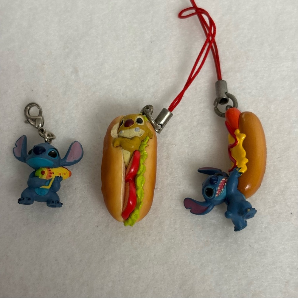 Set of 3 STITCH Hot Dog Reuben Charm Disney Japan Gachapon - Picture 4 of 8
